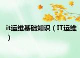 it运维基础知识（IT运维）