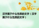 汉字属于什么性质的文字（汉字属于什么性质的文字）