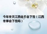 今年冬天江西会不会下雪（江西冬季会下雪吗）