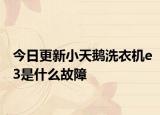 今日更新小天鹅洗衣机e3是什么故障
