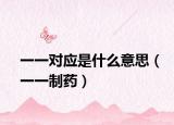 一一对应是什么意思（一一制药）
