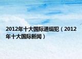2012年十大国际通缉犯（2012年十大国际新闻）