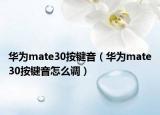 华为mate30按键音（华为mate30按键音怎么调）