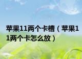 苹果11两个卡槽（苹果11两个卡怎么放）
