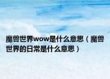 魔兽世界wow是什么意思（魔兽世界的日常是什么意思）