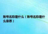 账号名称是什么（账号名称是什么意思）