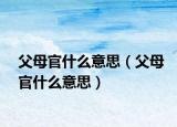 父母官什么意思（父母官什么意思）
