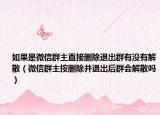 如果是微信群主直接删除退出群有没有解散（微信群主按删除并退出后群会解散吗）
