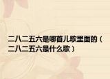二八二五六是哪首儿歌里面的（二八二五六是什么歌）