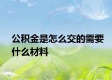公积金是怎么交的需要什么材料