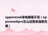 opporeno6来电屏幕不亮（opporeno6pro怎么设置来消息亮屏）