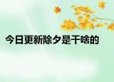 今日更新除夕是干啥的