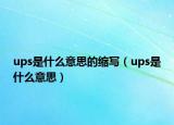 ups是什么意思的缩写（ups是什么意思）