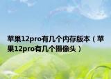 苹果12pro有几个内存版本（苹果12pro有几个摄像头）