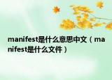 manifest是什么意思中文（manifest是什么文件）