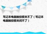 笔记本电脑触控板关不了（笔记本电脑触控板关闭不了）