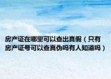 房产证在哪里可以查出真假（只有房产证号可以查真伪吗有人知道吗）