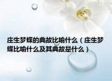 庄生梦蝶的典故比喻什么（庄生梦蝶比喻什么及其典故是什么）