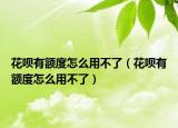 花呗有额度怎么用不了（花呗有额度怎么用不了）