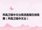 凤凰卫视中文台高清直播在线观看（凤凰卫视中文台）