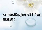 xsmax和iphone11（xs啥意思）