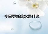 今日更新碳水是什么