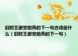 旧时王谢堂前燕的下一句古诗是什么（旧时王谢堂前燕的下一句）