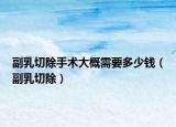 副乳切除手术大概需要多少钱（副乳切除）