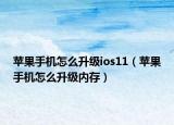 苹果手机怎么升级ios11（苹果手机怎么升级内存）