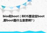 bios和boot（BIOS里设定boot,那boot是什么意思啊?）