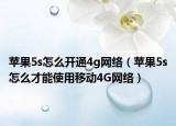 苹果5s怎么开通4g网络（苹果5s怎么才能使用移动4G网络）