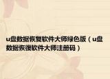 u盘数据恢复软件大师绿色版（u盘数据恢復软件大师注册码）