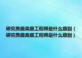 研究员级高级工程师是什么级别（研究员级高级工程师是什么级别）