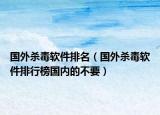 国外杀毒软件排名（国外杀毒软件排行榜国内的不要）