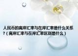 人民币的离岸汇率与在岸汇率是什么关系?（离岸汇率与在岸汇率区别是什么）