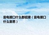 雷电接口什么都能接（雷电接口什么意思）