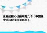 企业的核心价值观有几个（中国企业核心价值观有哪些）