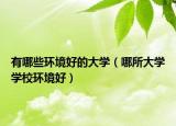 有哪些环境好的大学（哪所大学学校环境好）