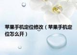 苹果手机定位修改（苹果手机定位怎么开）