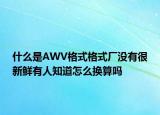 什么是AWV格式格式厂没有很新鲜有人知道怎么换算吗