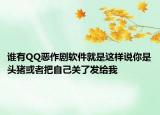 谁有QQ恶作剧软件就是这样说你是头猪或者把自己关了发给我
