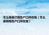 怎么查自己现在户口所在地（怎么查询现在户口所在地）
