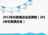 2012年伦敦奥运会奖牌榜（2012年伦敦奥运会）