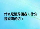 什么是望龙回春（什么是望闻问切）