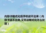 内存卡格式化后手机读不出来（内存卡读不出来,又无法格式化怎么处理）