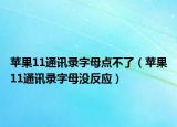 苹果11通讯录字母点不了（苹果11通讯录字母没反应）
