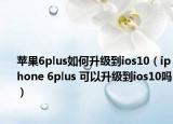 苹果6plus如何升级到ios10（iphone 6plus 可以升级到ios10吗）