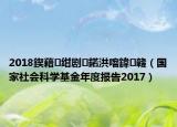 2018鍥藉绀剧鍩洪噾鍏竷（国家社会科学基金年度报告2017）