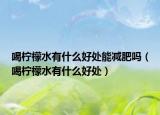 喝柠檬水有什么好处能减肥吗（喝柠檬水有什么好处）