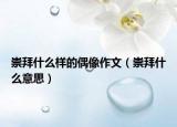 崇拜什么样的偶像作文（崇拜什么意思）